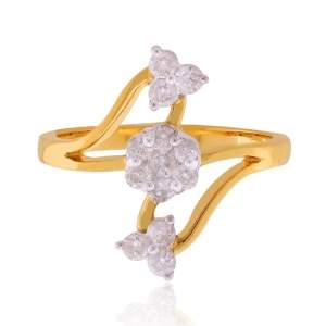 Designer Ring with Certified Diamonds in 18k Yellow Gold - LR1428P